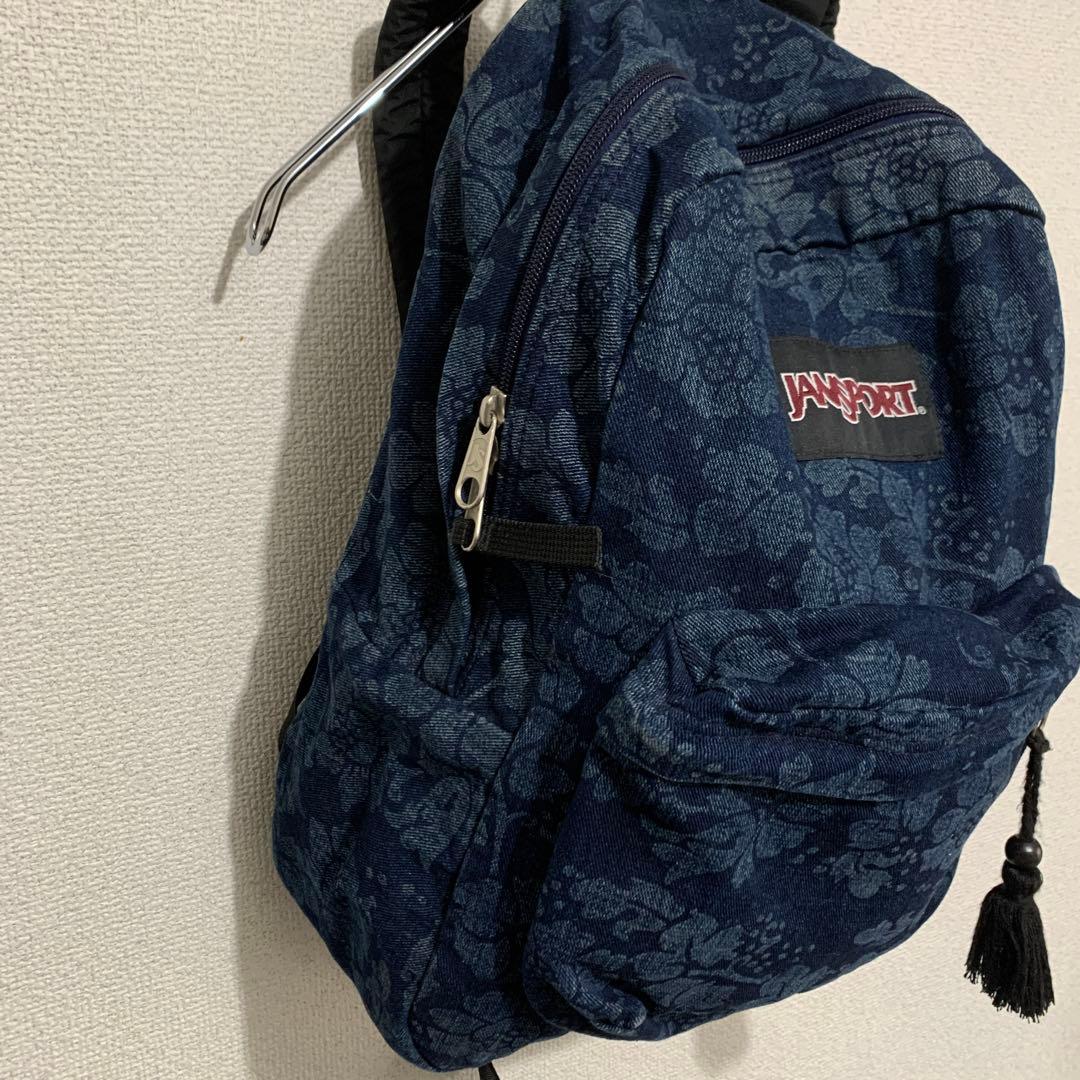 jansport 総柄　インディゴカラー　リュック　バックパック