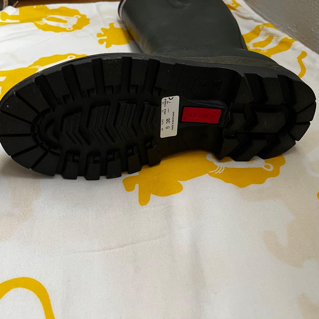 HUNTER 長靴 カーキ バックル付き