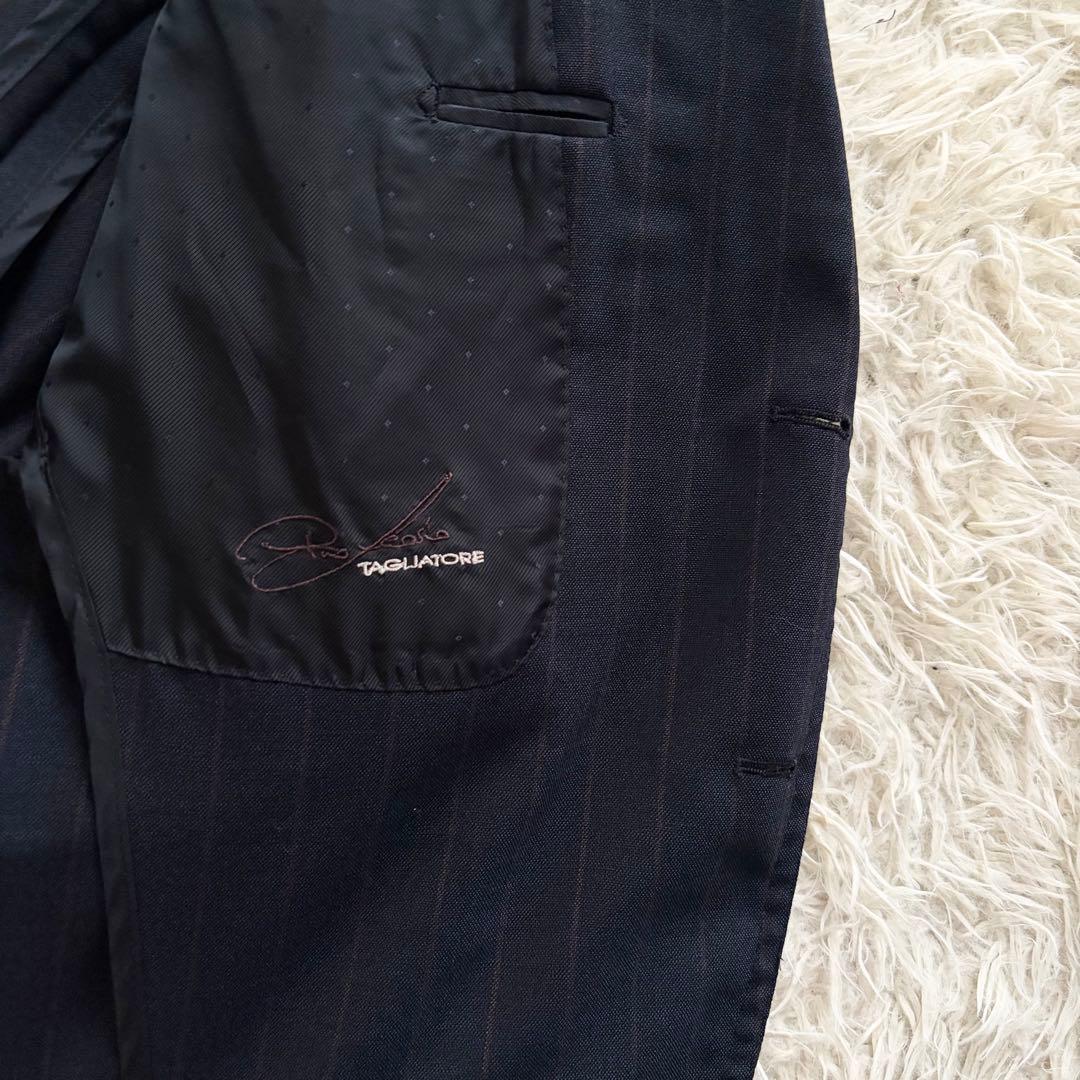 <美品>TAGLIATORE ピーノレラリオ ネイビー ウールスーツ サイズ54