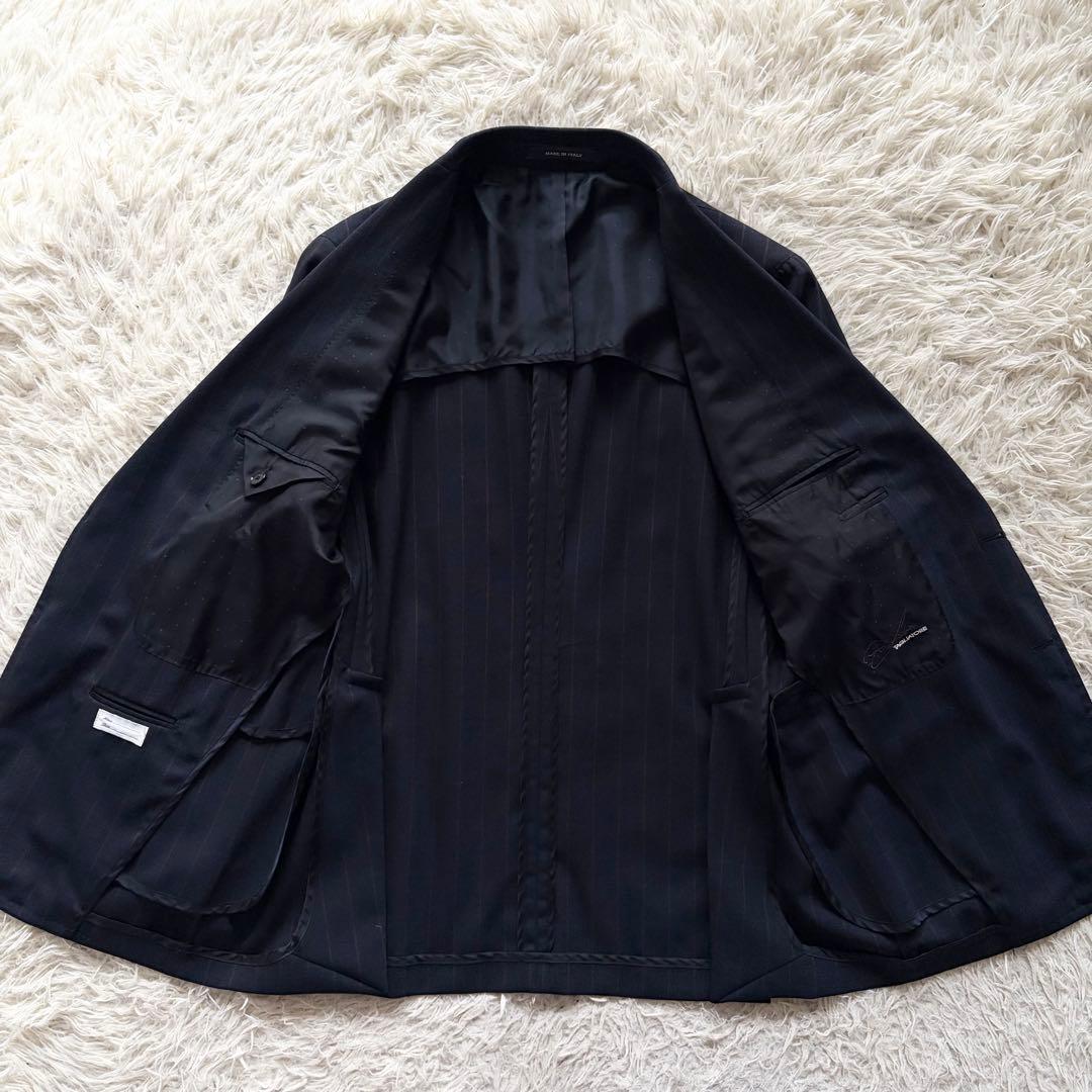 <美品>TAGLIATORE ピーノレラリオ ネイビー ウールスーツ サイズ54