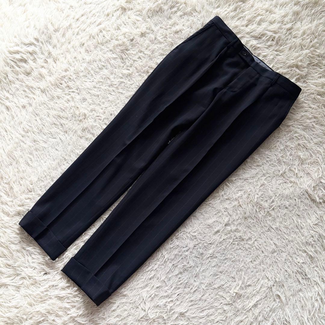 <美品>TAGLIATORE ピーノレラリオ ネイビー ウールスーツ サイズ54