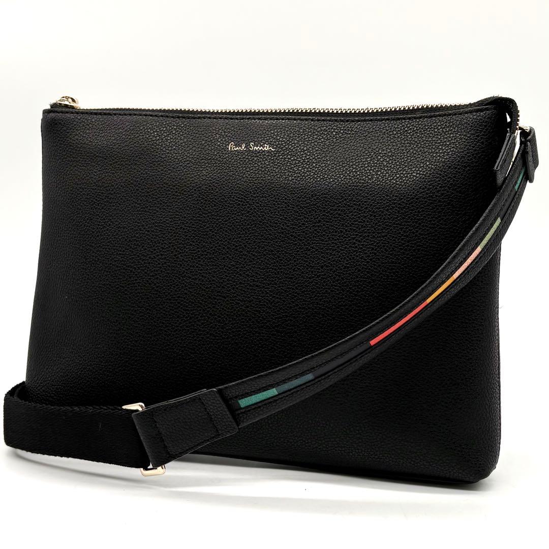 【未使用級】ポールスミス インレイドスト 2way ショルダーバッグ レザー 黒