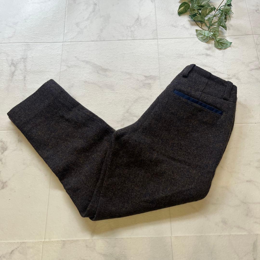 極美品　パラスパレス　ツイードパンツ　サイズ2 ダークブラウン　ウール100%