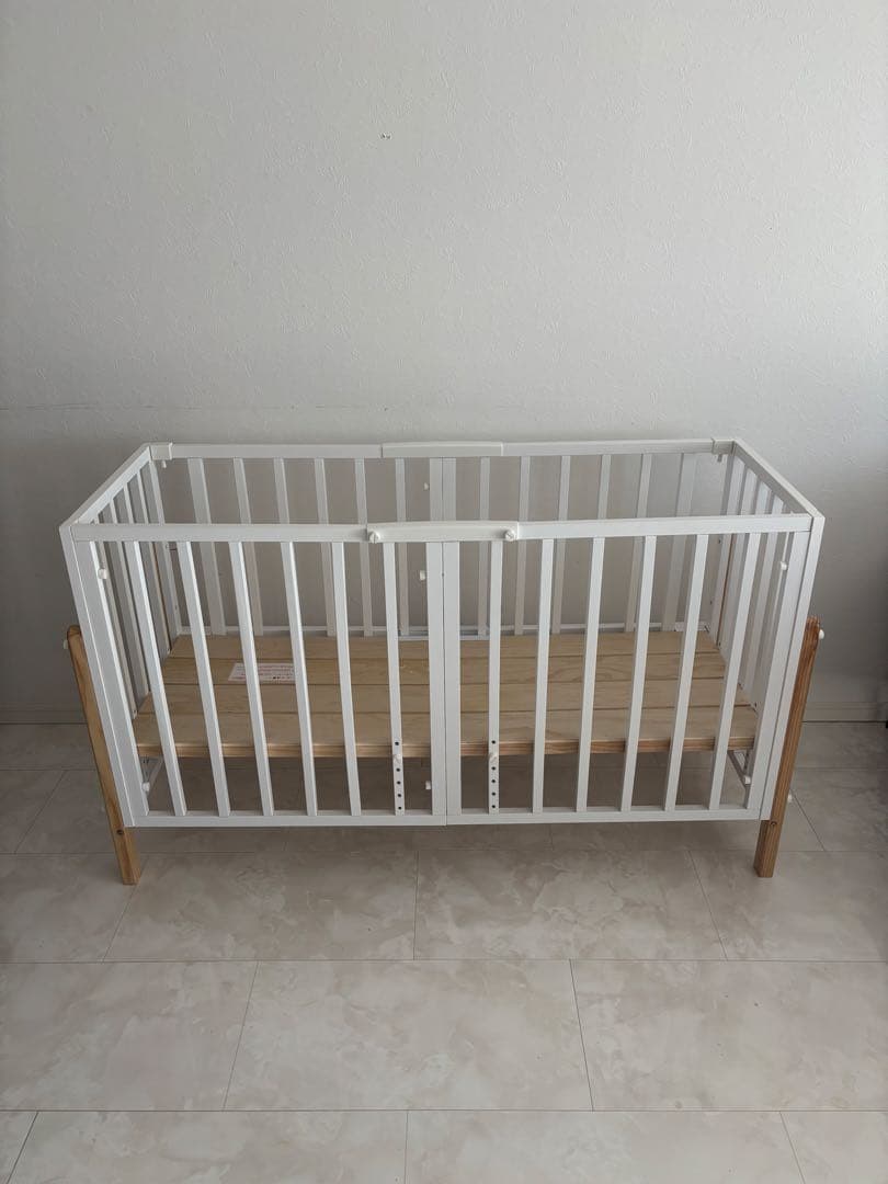 【よしみさま専用】そいねーる3 ホワイト木製ベビーベッド、マットレス付き