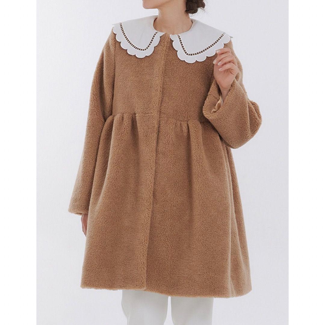 2023AW●美品●ヨリ yori もふボアコートキャメル 36