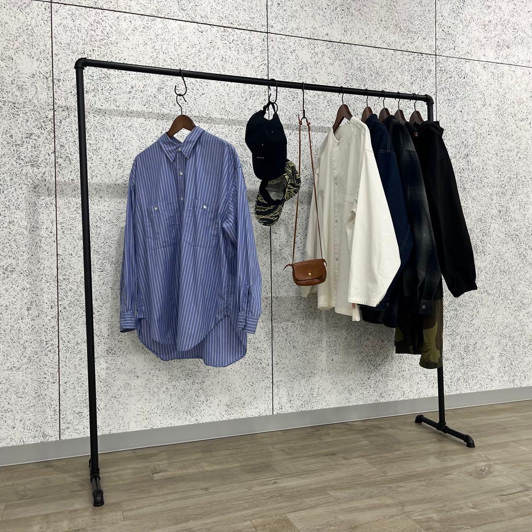 ハンガーラック アイアン 150 ガス管 黒 パイプ 金属 鉄 収納 什器