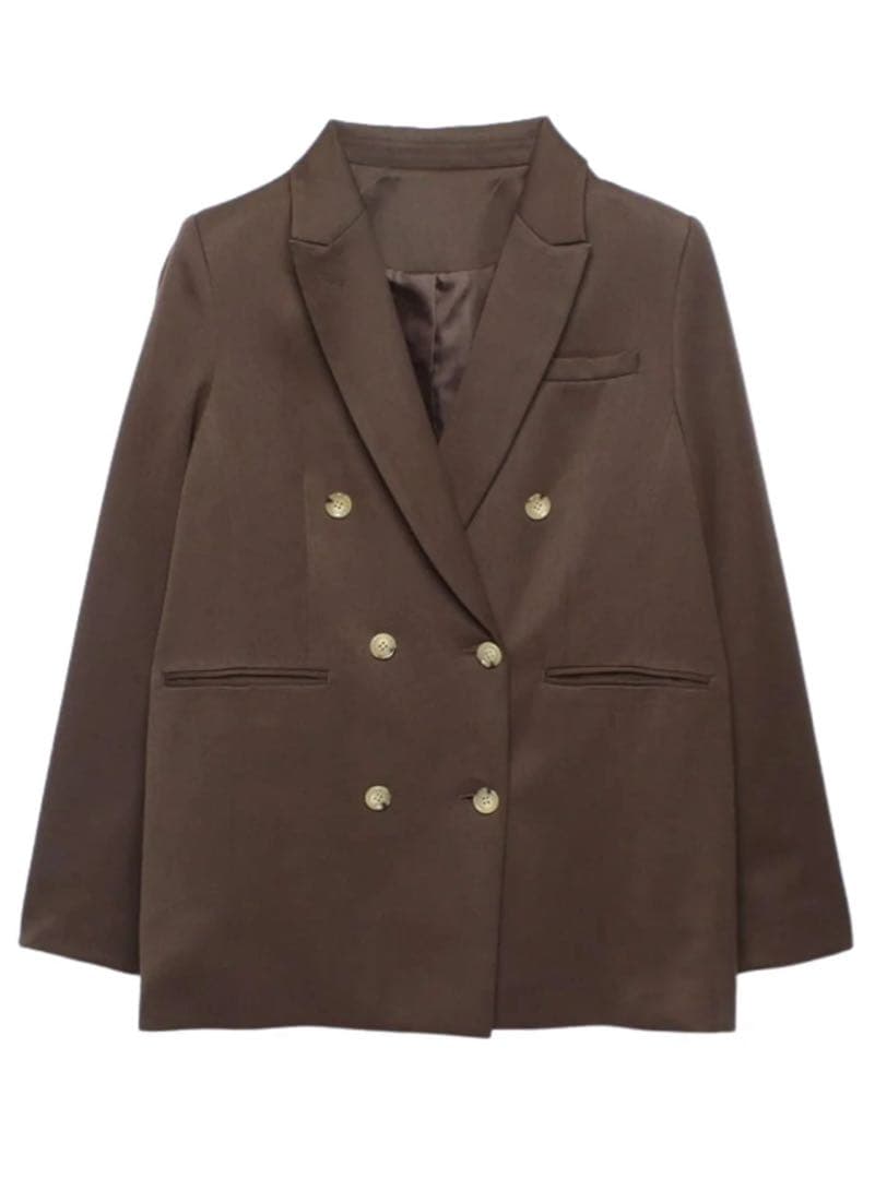 【美品】　anuans アニュアンス　ツイルダブルジャケット ブラウン