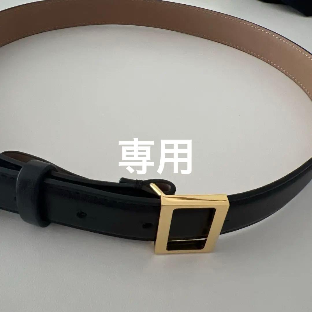 YONFA ブラックレザーベルト ゴールドバックルM