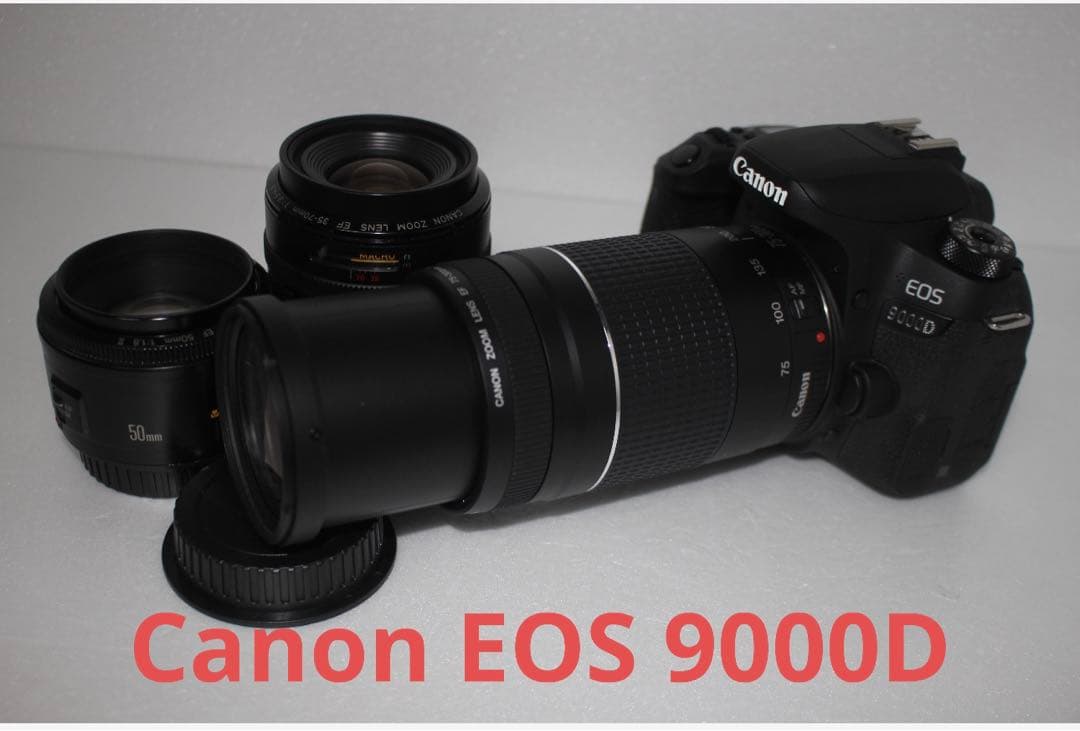保証付　Canon EOS 9000D標準＆望遠＆単焦点トリプルレンズセット