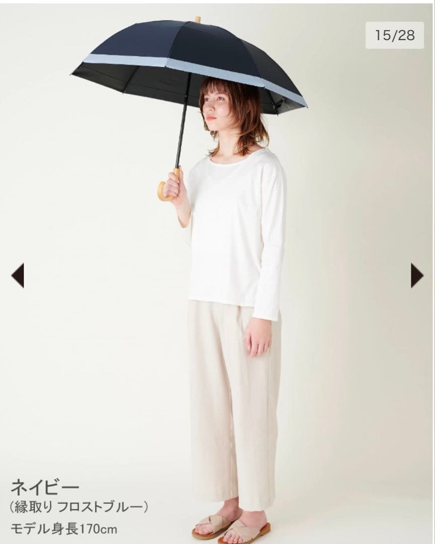 サンバリア100 2段折り日傘　ネイビー