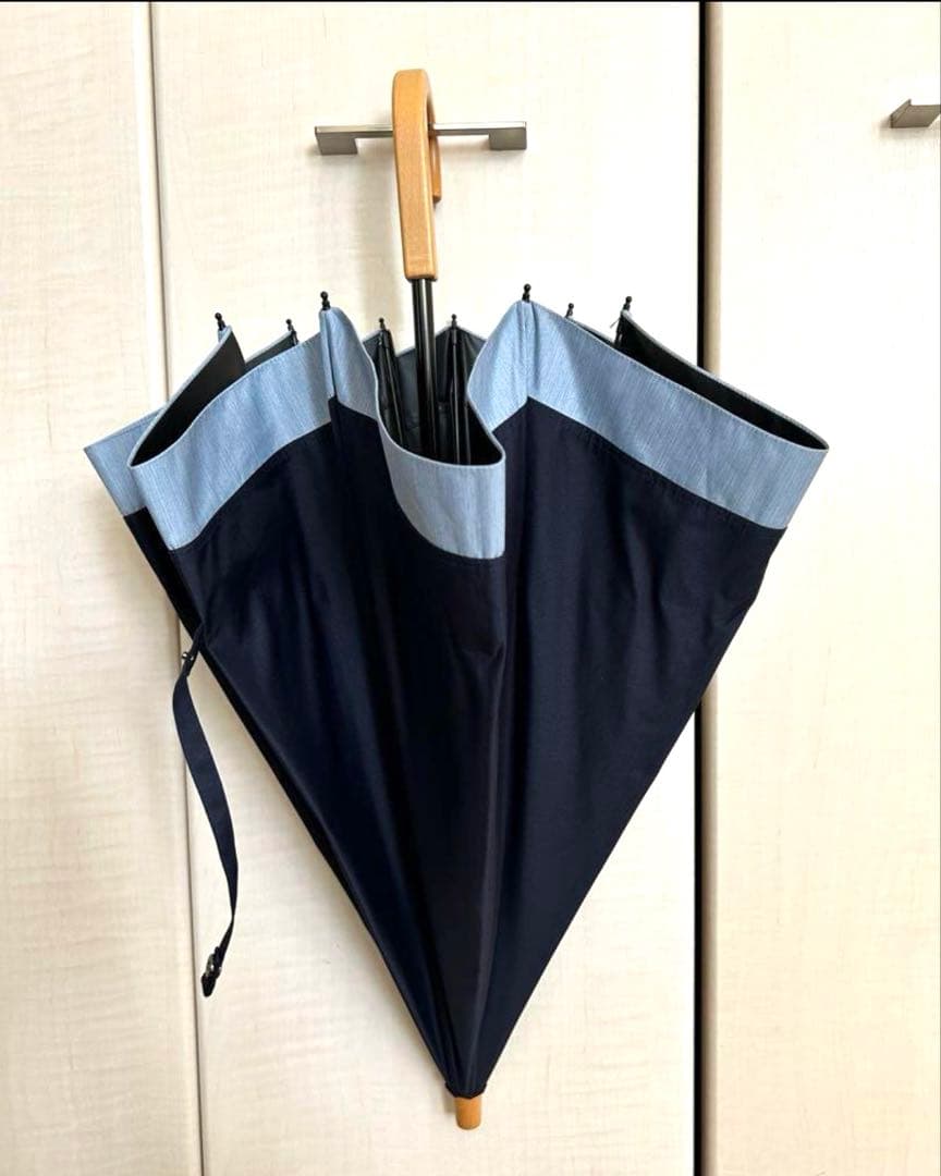 サンバリア100 2段折り日傘　ネイビー