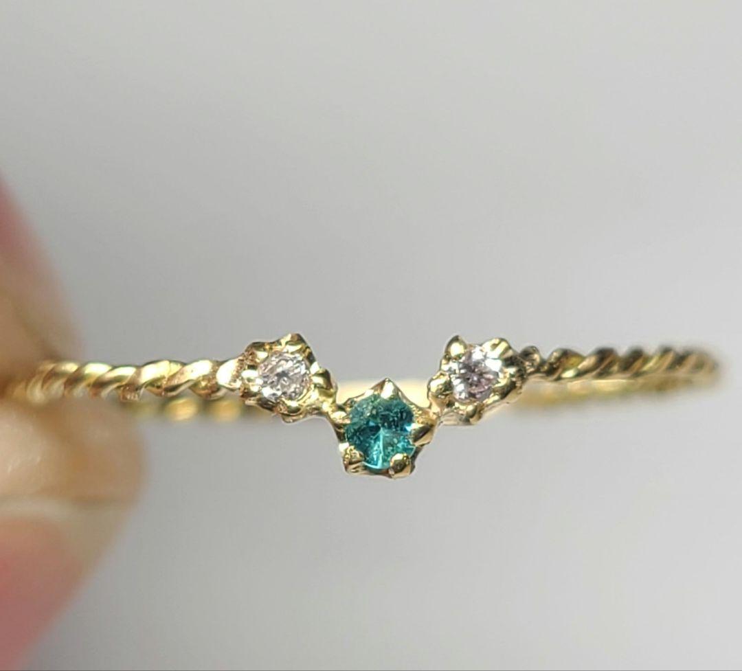 ミラノお星さま★バターリャパライバトルマリン&ピンクダイヤモンド18金★