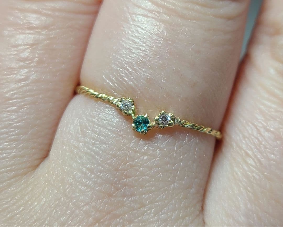 ミラノお星さま★バターリャパライバトルマリン&ピンクダイヤモンド18金★