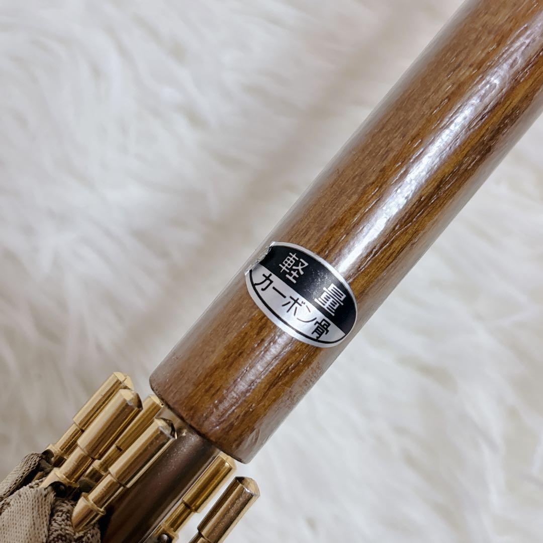 【良品】セリーヌ　長傘　トリオンフ　Cマカダム　総柄　ベージュ　90cm