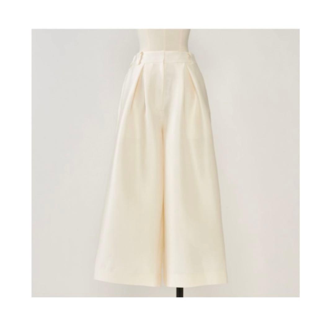 Heve VANILLA シアーサテンガウチョパンツ 36 バニラ