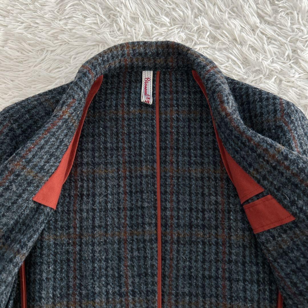 美品✨ 100周年 ハリスツイード テーラードジャケット くるみ 牛革 チェック