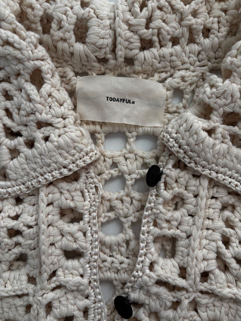 TODAYFUL Crochet Knit Shirtsエクリュ