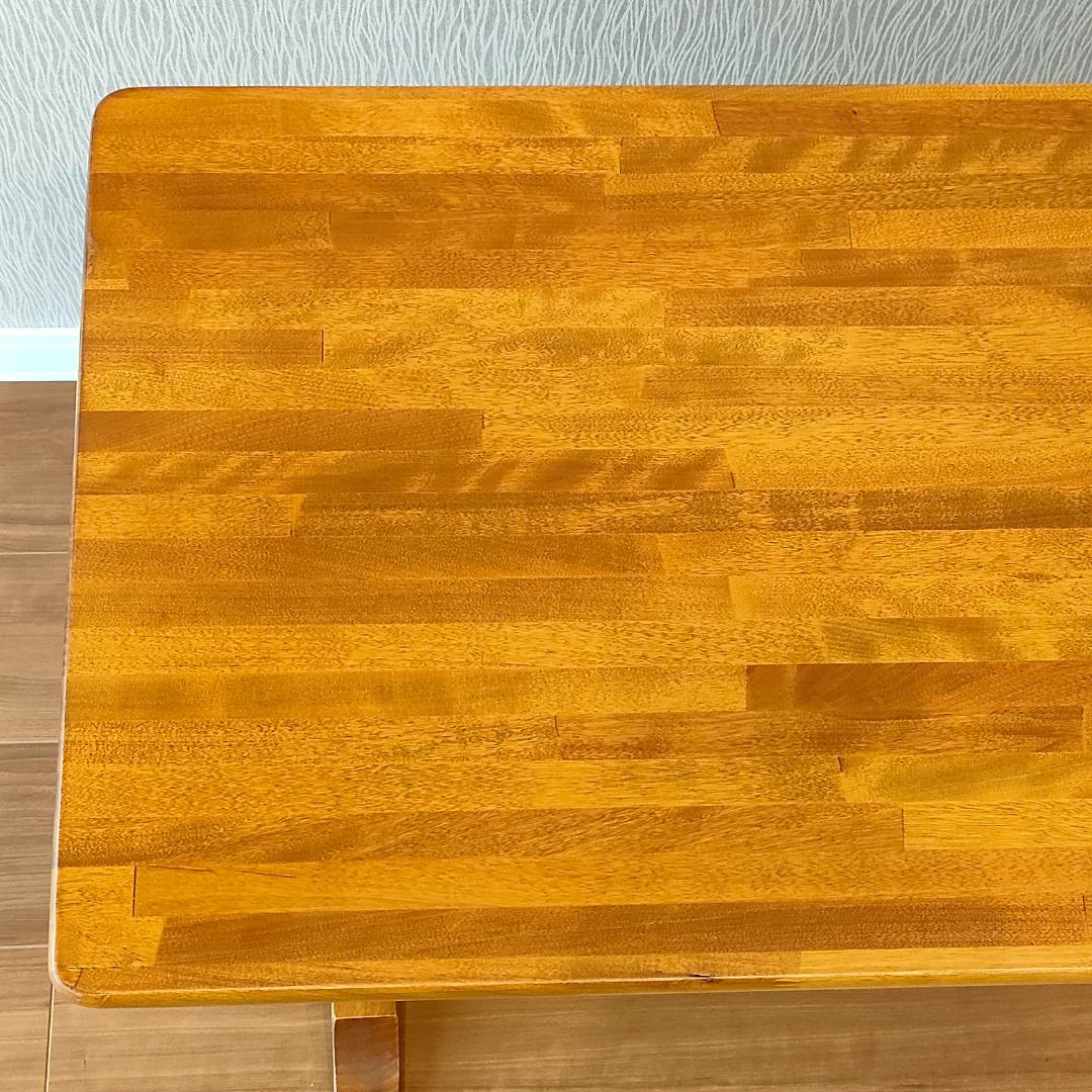 ヴィンテージ　サイドテーブル　天然木　ワークデスク　棚付き