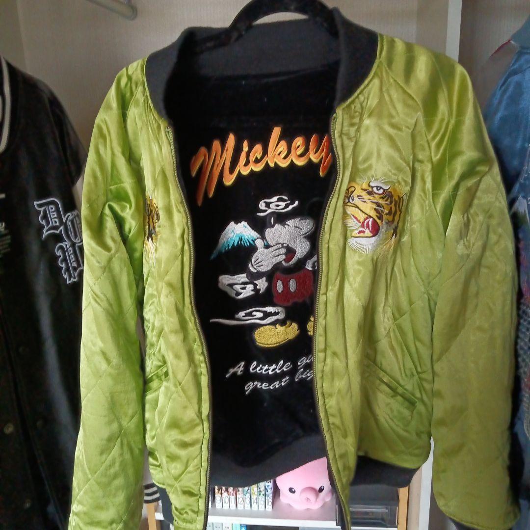 ミッキーマウス　リバーシブル　スカジャン