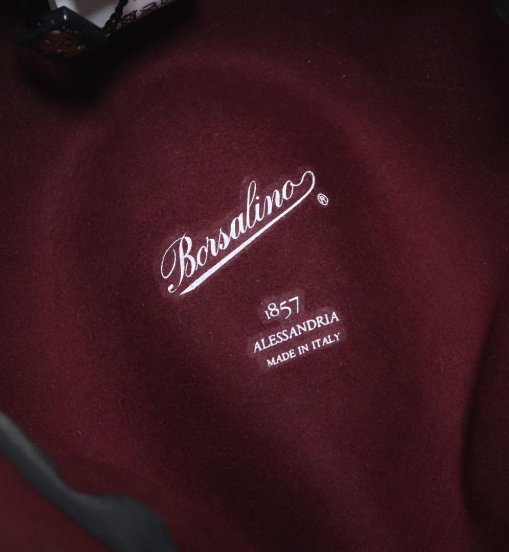 新品タグ付き【ボルサリーノ】ラビットファー フェルトハット 58 ワイドブリム