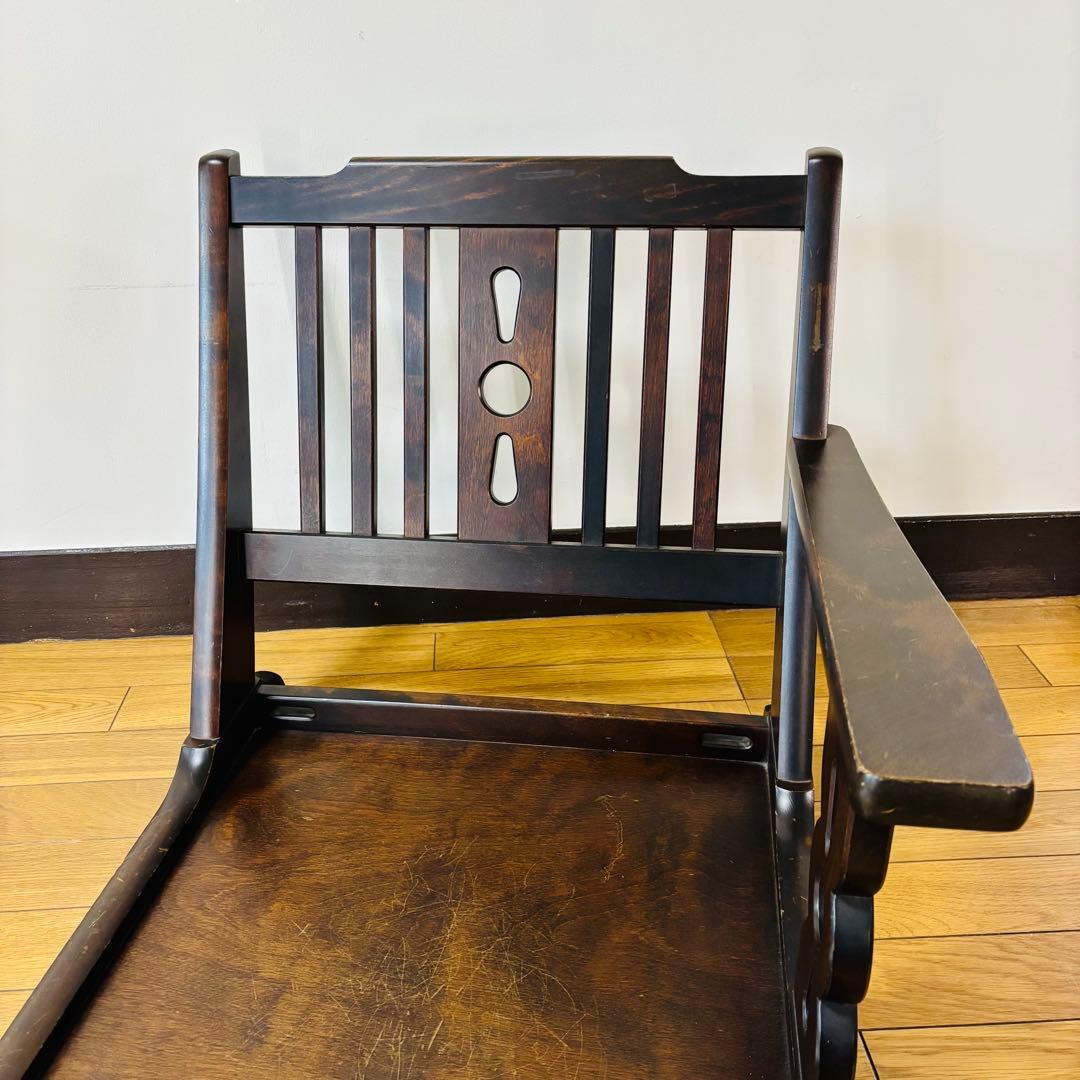 【希少品】北海道民芸家具 片肘付き座椅子 木製　送料込み