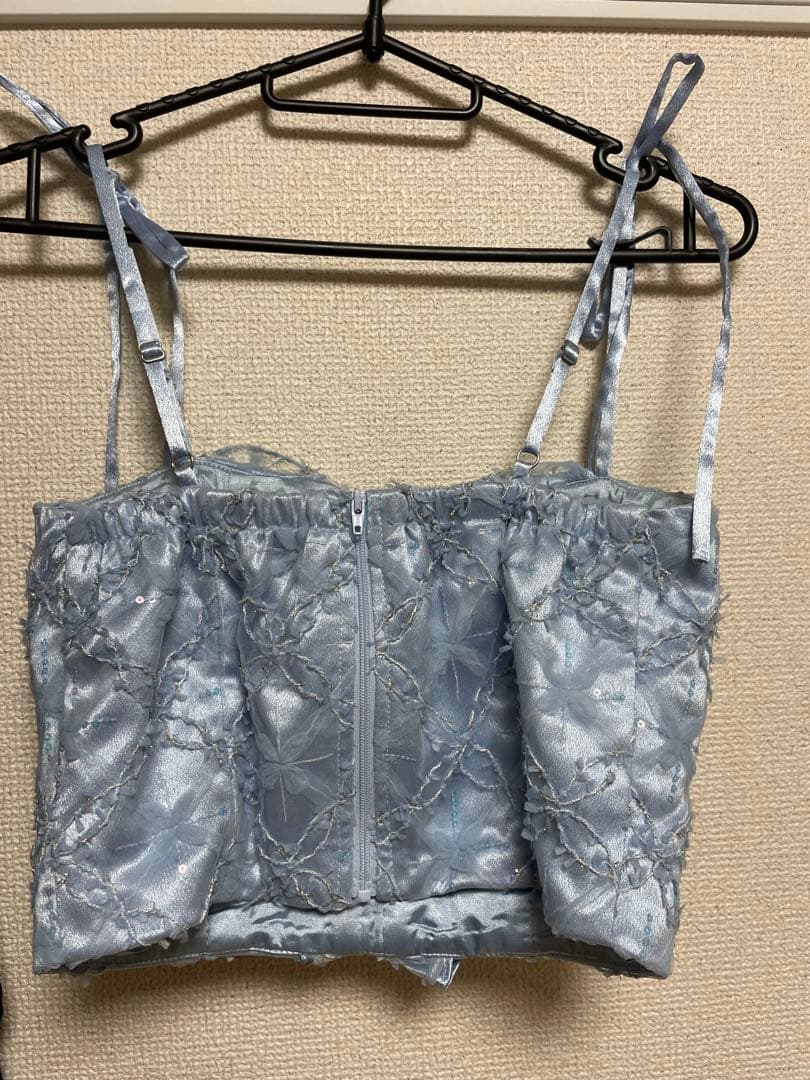 ROBE de FLEURS 水色フリルドレス Sサイズ