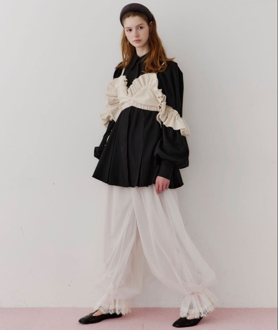 ボリュームドレープフリルビスチェ