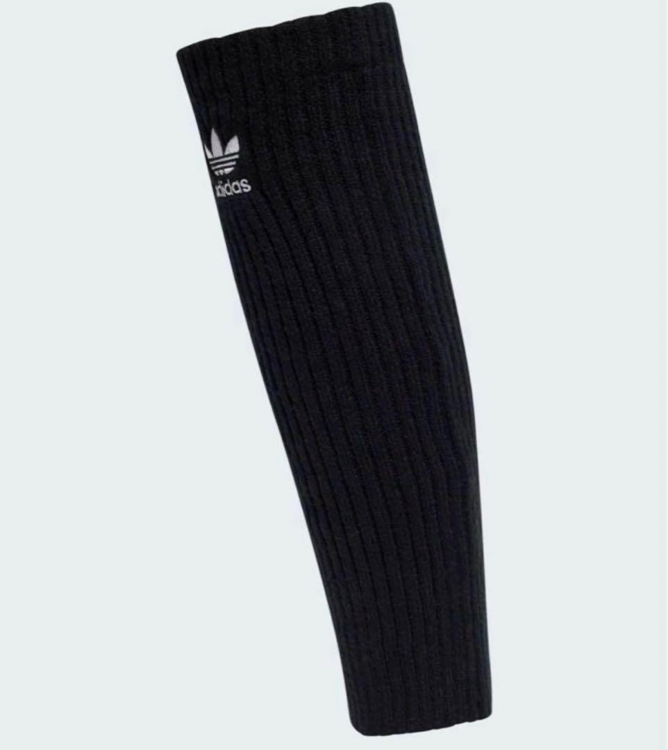 adidas リブ編みレッグウォーマー白黒2点セット