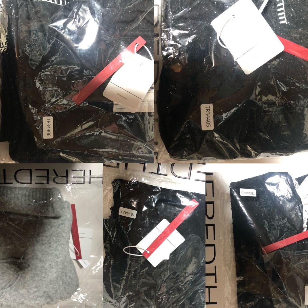 TR34426 S draped knit dress mini ブラック