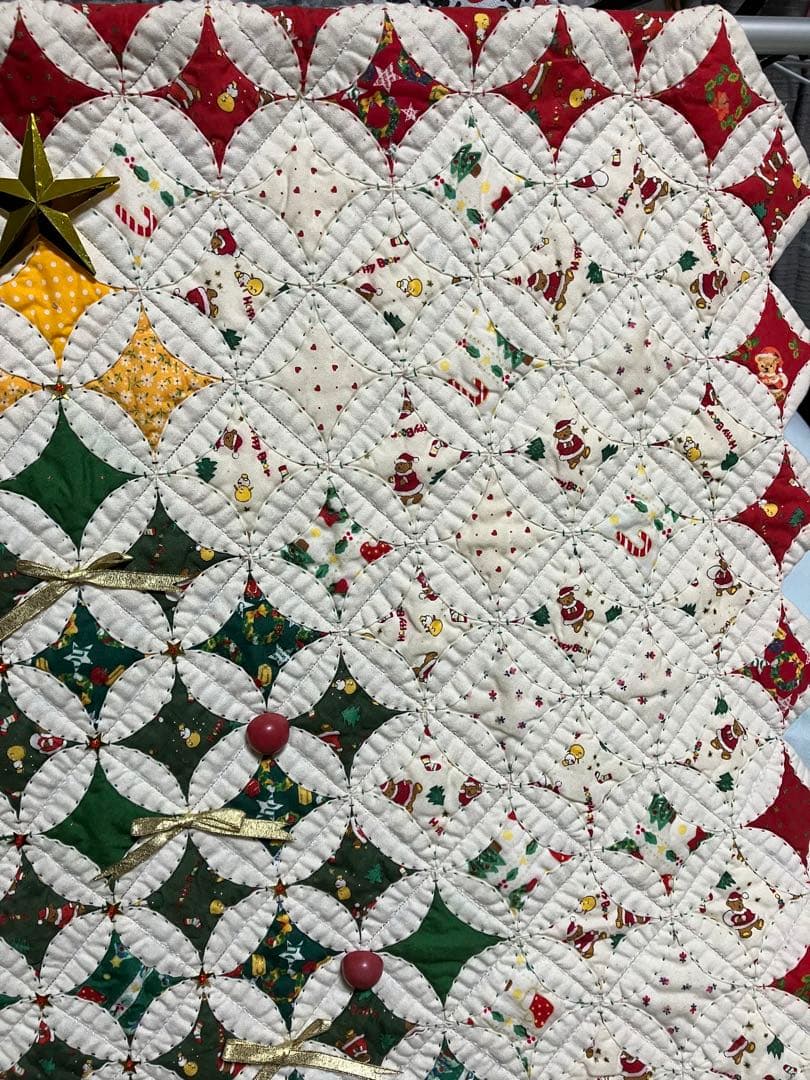 ハンドメイド　パッチワーク　タペストリー　クリスマス