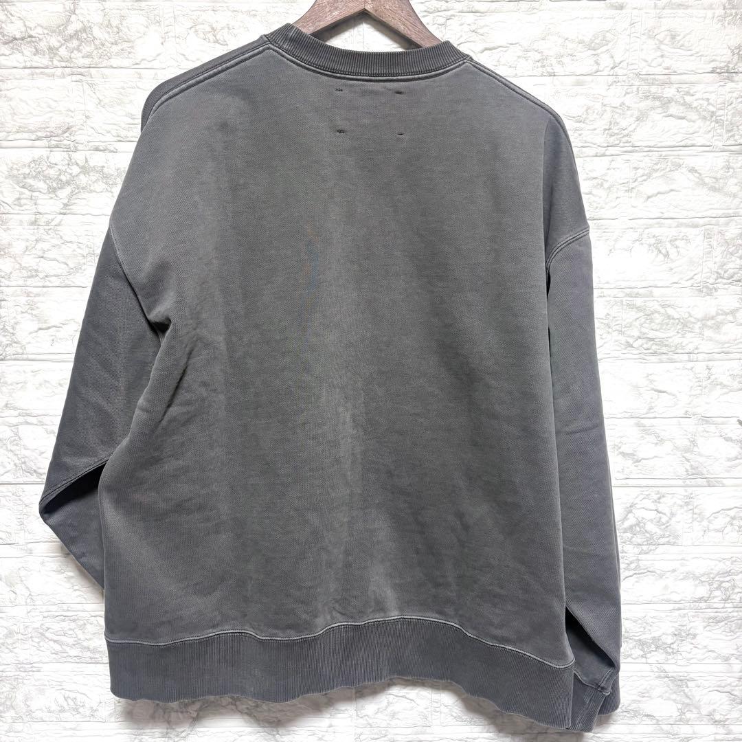 【完売品】刺繍 スウェット オーバーサイズ チャコール コットン プルオーバー