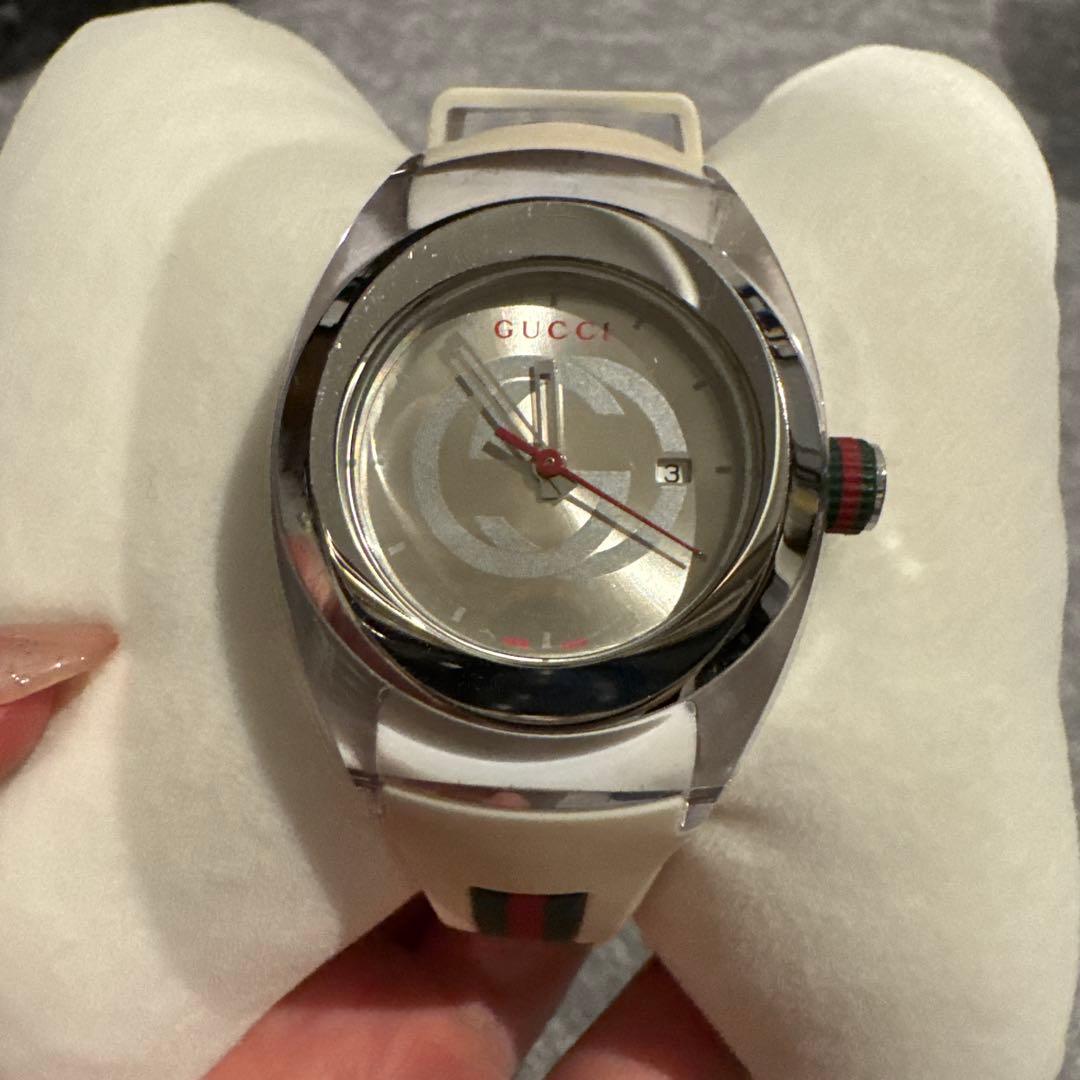 GUCCI Sync ホワイトラバーベルト 時計