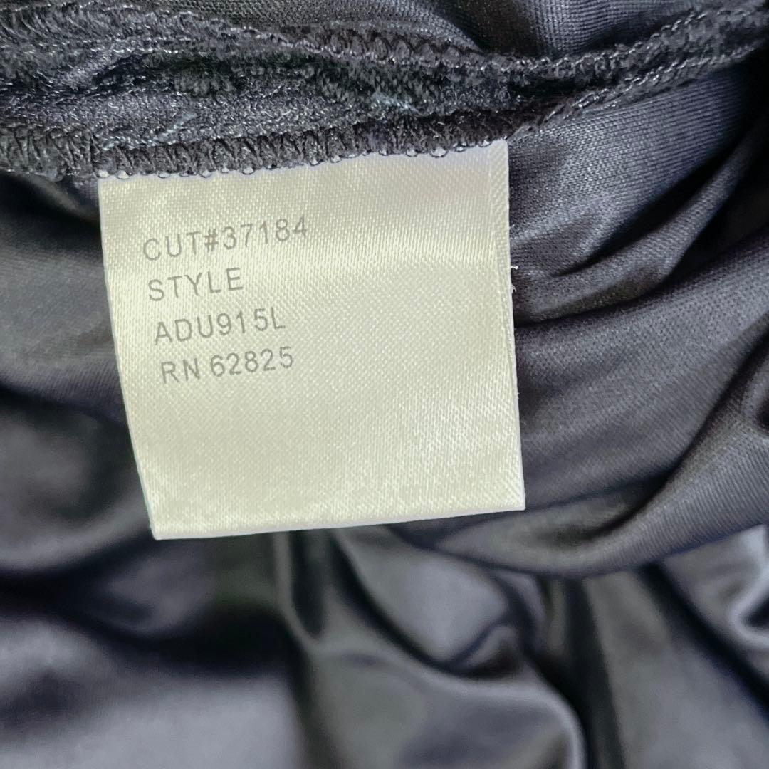 タダシショージ レース 刺繍　スリット ロングドレス　ネイビー　ワンピース