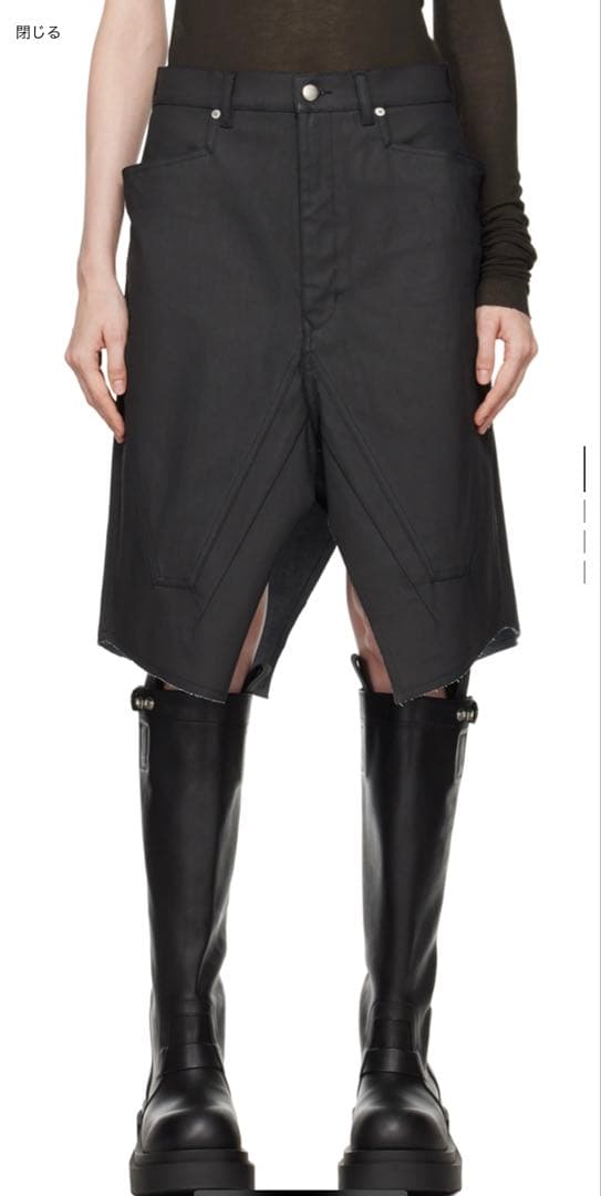 RICKOWENS ブラックデニムハーフパンツ