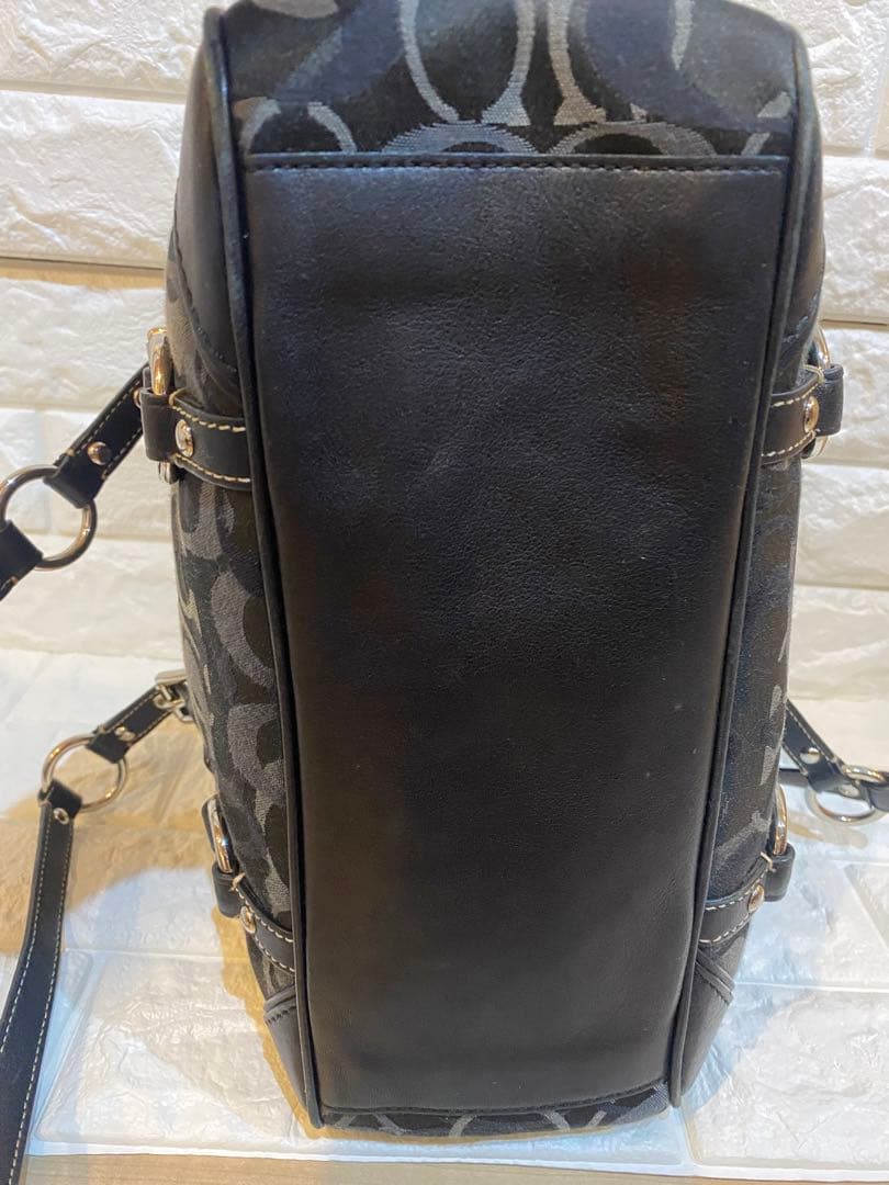 コーチ 15669 トートバッグ シグネチャー ナイロン レザー 黒 y2k