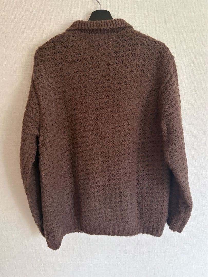 Let LOSE ブラウン ニット ハーフジップ