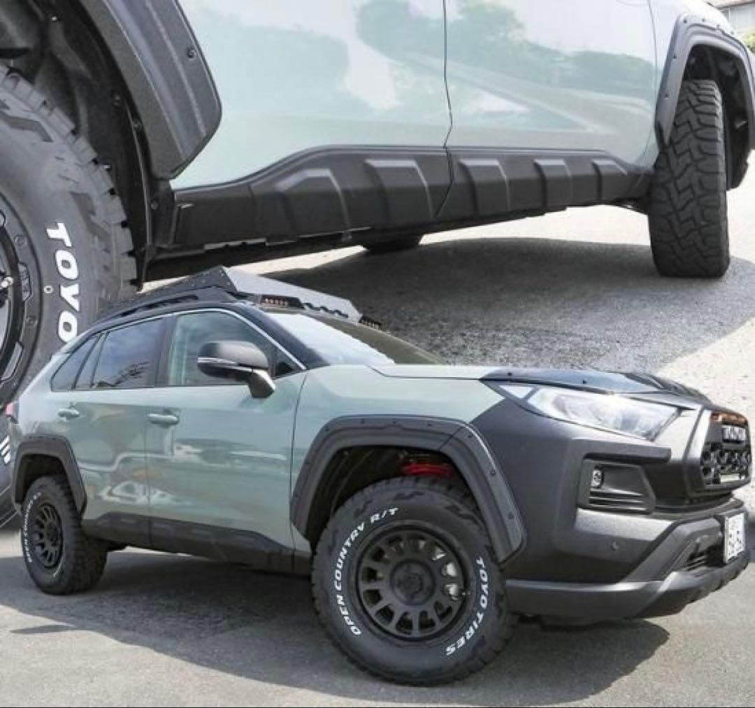 かにかま様　RAV4社外サイドプロテクター　ラプターライナー塗装　貼り付けタイプ