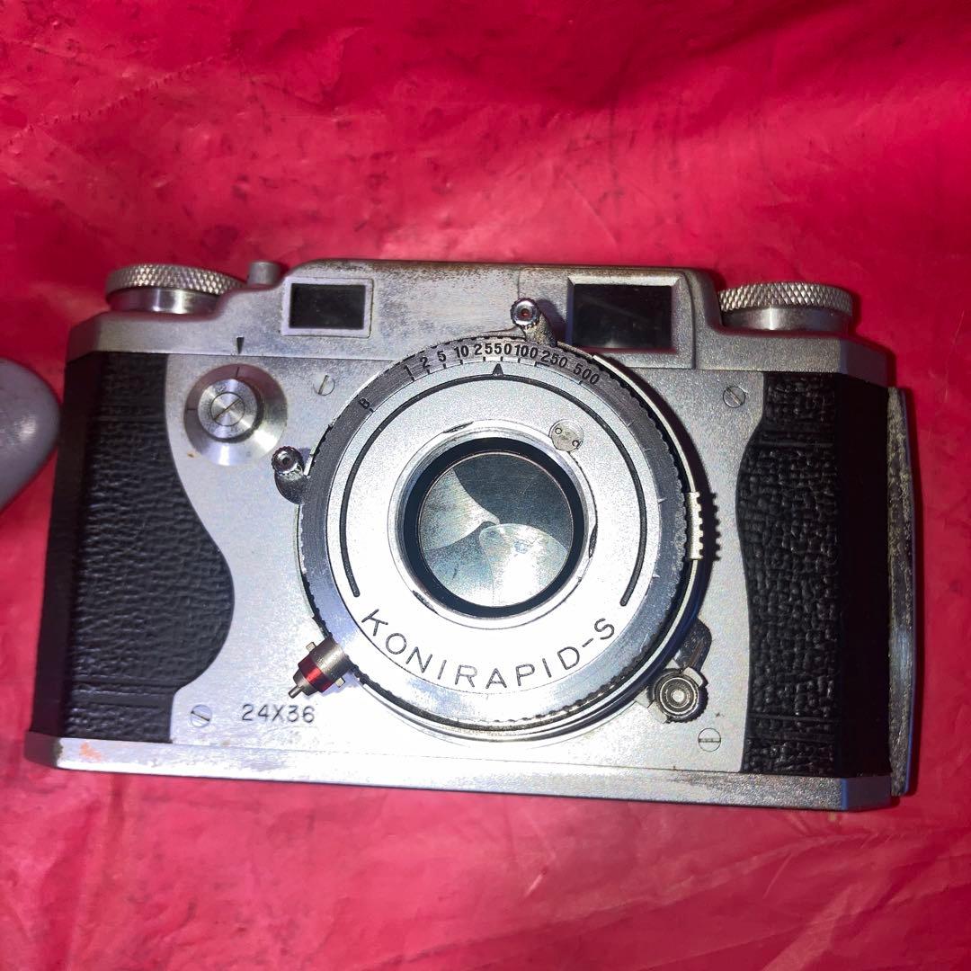 アンティークKonicaIIレンジファインダーカメラ訳有レンズ別購入機動完動傷有