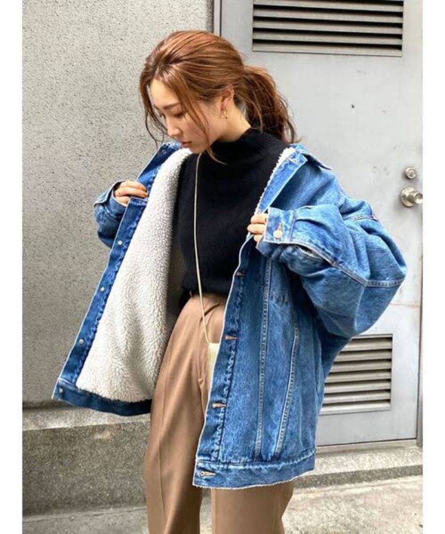 Ungridボア裏地 デニムジャケット