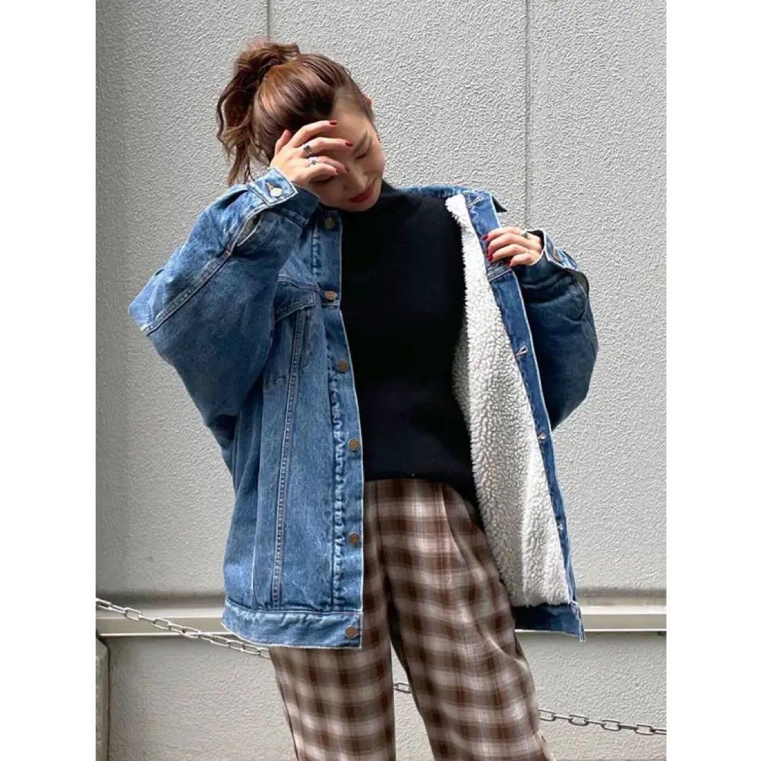 Ungridボア裏地 デニムジャケット