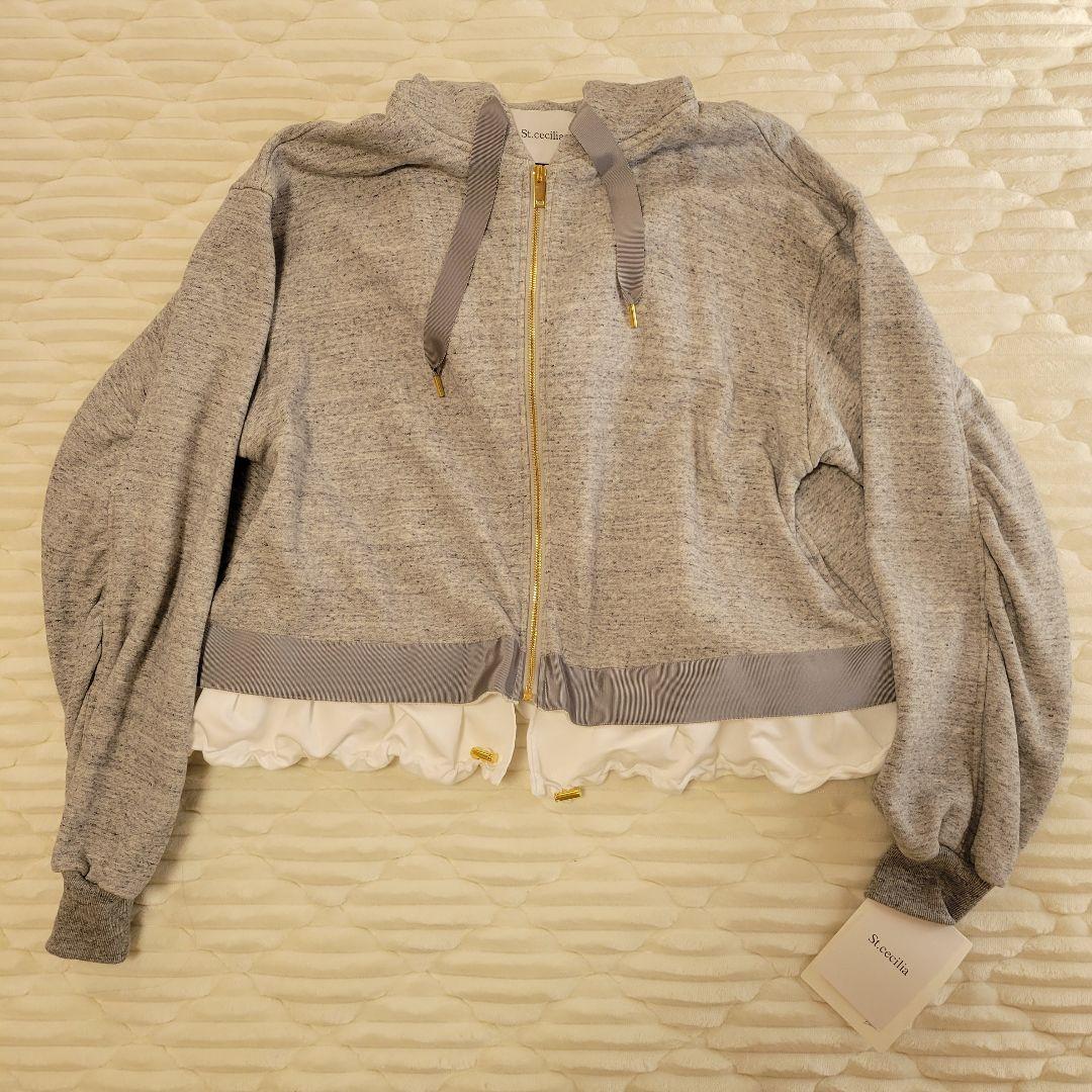 GIRLISH ガーリッシュ St.cecilia ジップパーカーショートグレー