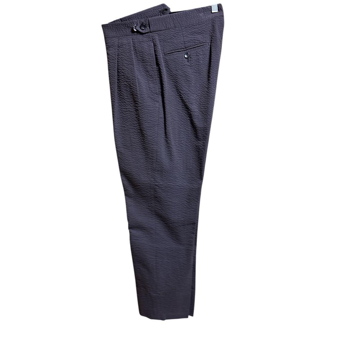 CARUSO ダークブラウン　コットンシアサッカースーツ