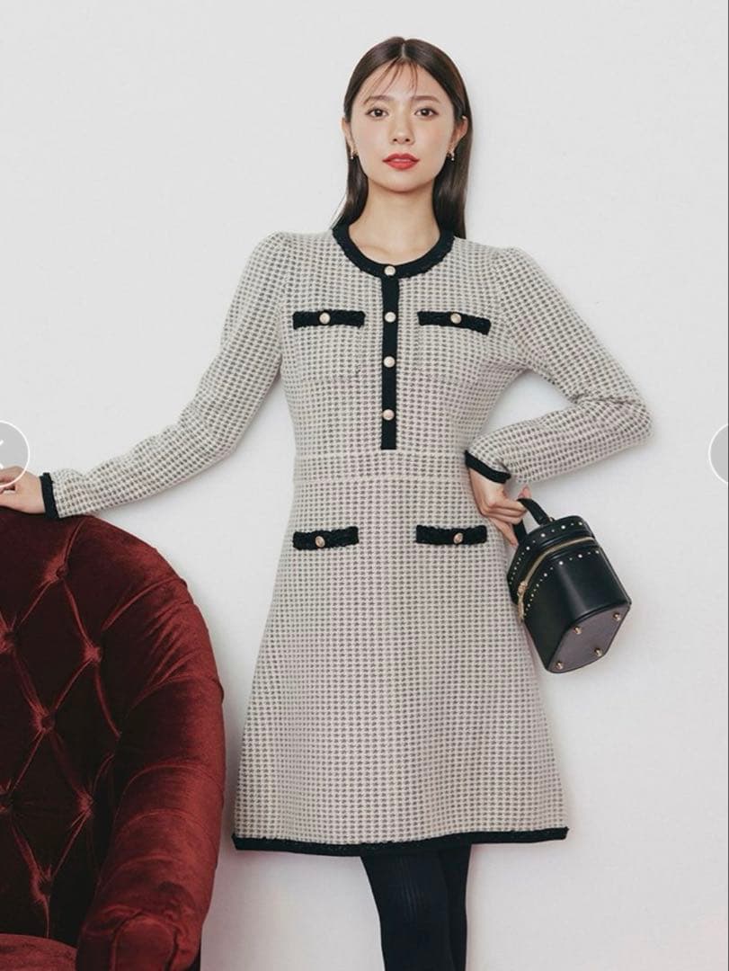 CELFORD ツイード風ニットワンピース　ブラックフライデー