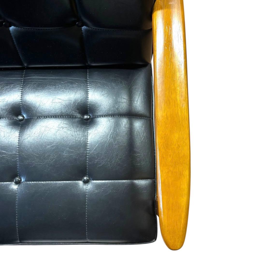 【カリモク60】Kチェア 2シーター ブラック ビンテージ ソファ モダン