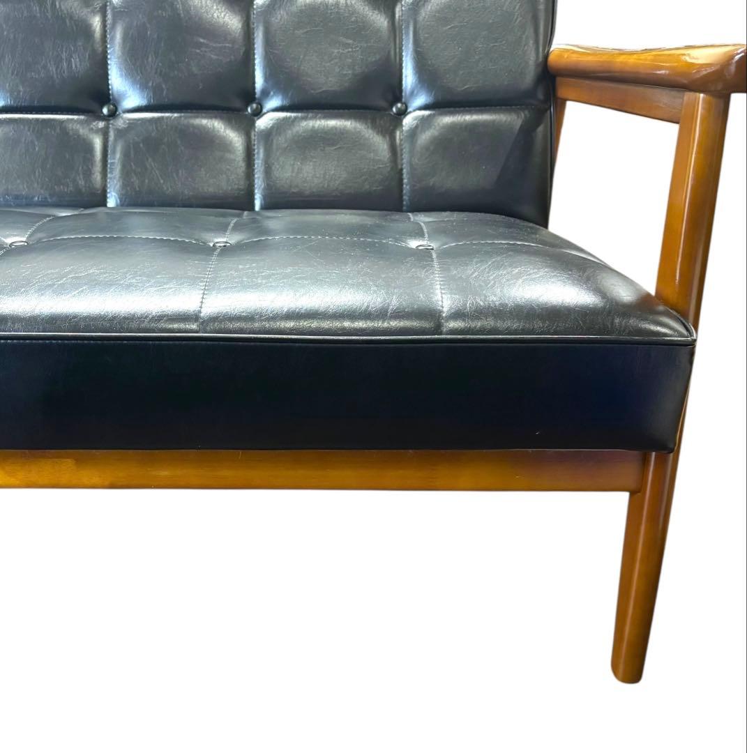 【カリモク60】Kチェア 2シーター ブラック ビンテージ ソファ モダン