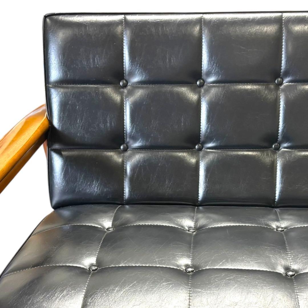 【カリモク60】Kチェア 2シーター ブラック ビンテージ ソファ モダン