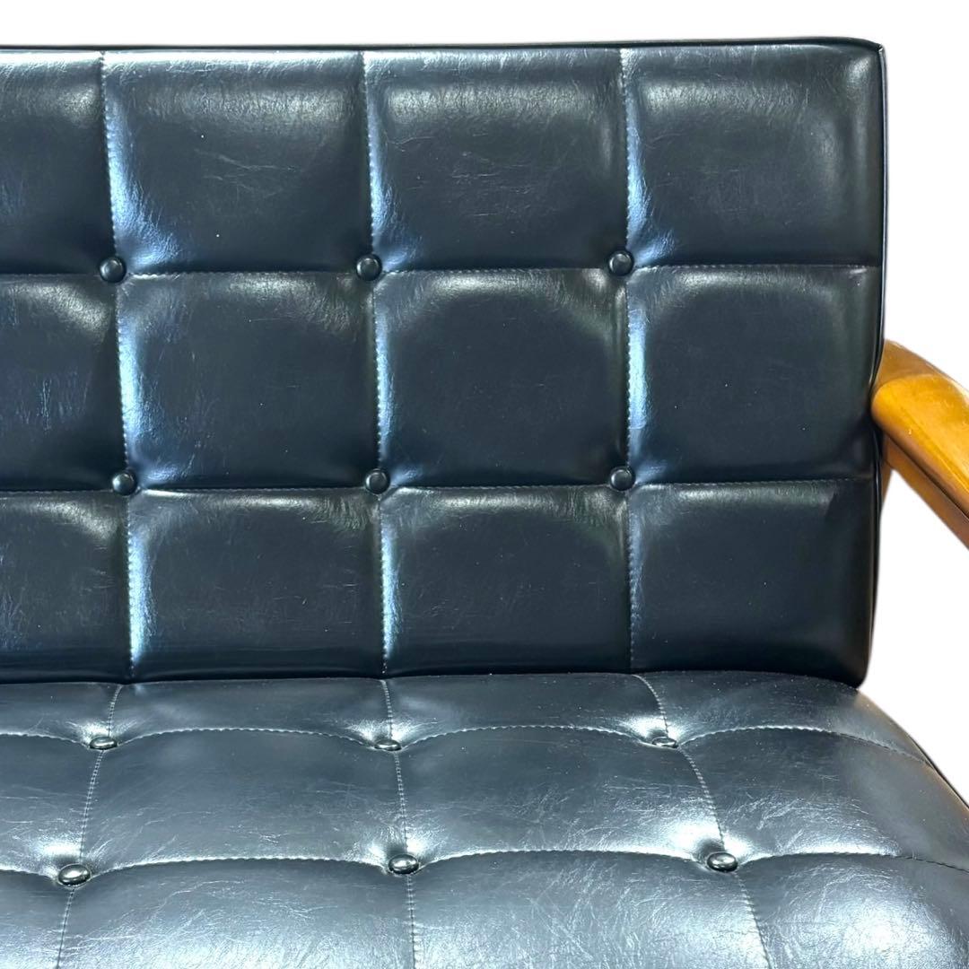 【カリモク60】Kチェア 2シーター ブラック ビンテージ ソファ モダン