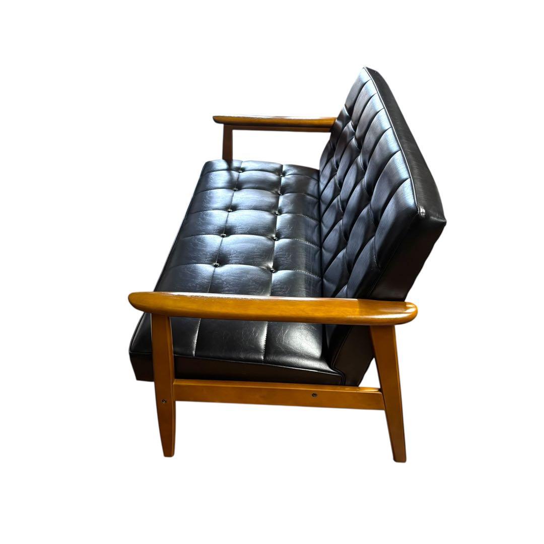 【カリモク60】Kチェア 2シーター ブラック ビンテージ ソファ モダン