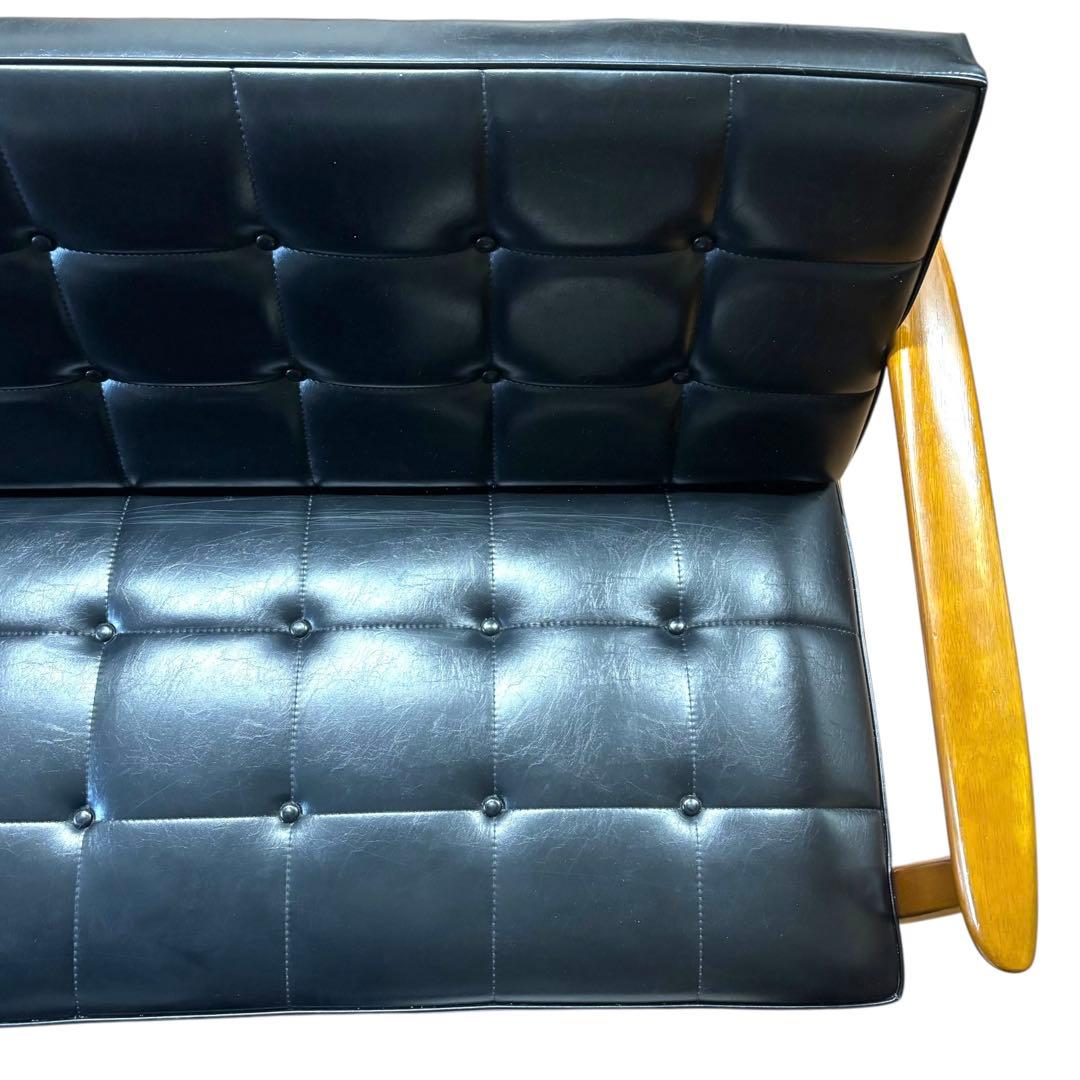 【カリモク60】Kチェア 2シーター ブラック ビンテージ ソファ モダン