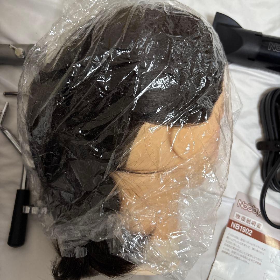 美容師練習用セットヘッドマネキンレジーナ、テスコムドライヤー、ナショナルカーラー